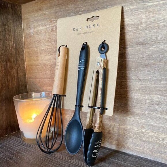 NEW - Rae Dunn - 3 piece SET - Mini Gadgets/Utensils SET - WHIP, STIR, GRAB - Picture 6 of 6